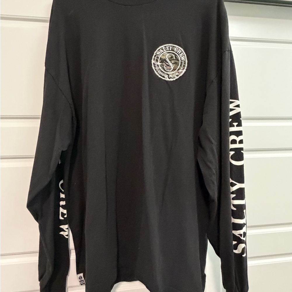 Salty Crew Black Long Sleeve Tee with White Logo
